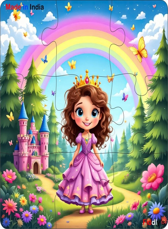 فيدلايز ألعاب أحجية الصور المقطوعة الخشبية ذات الطبقة الواحدة من فيدليز للأطفال - 9 قطع، مناسبة للأعمار من 3 إلى 6 سنوات، للبنات والأولاد، أحجية صور مقطوعة على شكل حيوانات (عبوة من 4 قطع: وحيد القرن والأميرة) - Image 5